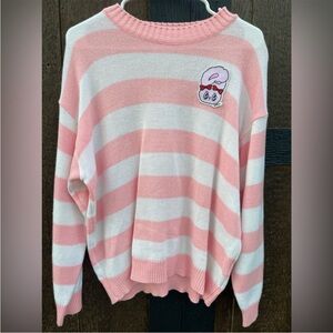 Ester Bunny•CHUU "Ester Loves Chuu" striped sweater•Oversized•Kawaii Korean